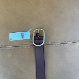 Anthropologie brown leather belt with buckle
